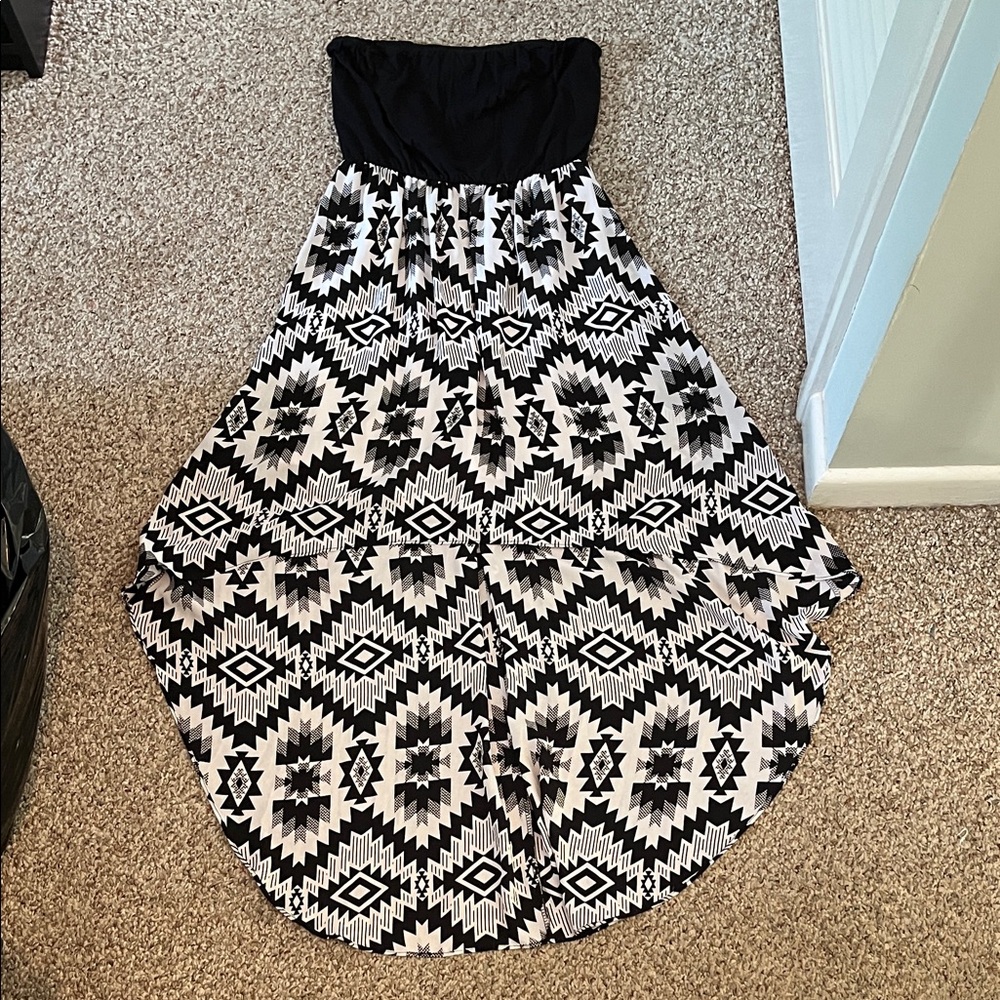Black and White High Low Dress